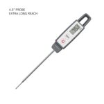 Lavatools PT09 Super-Quick Commercial Grade Digital Thermometer for Cooking, Meat, Candy, Candle, Liquid, Oil, 4.5″ Compact Probe, Splash Proof, °C/°F Toggle, Hold Function – Sesame