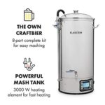 KLARSTEIN Mundschenk Beer Brewer – Complete Home Brewing System, Mash Tun, Home Fermentation of Beer and Wine, LCD and Touch Panel, 304 Stainless Steel