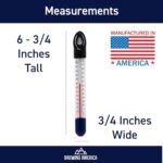 Brewing America Glass Floating Thermometer Homebrew Beer Winemaking 0-122F USA-Made