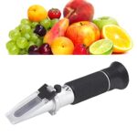 Wine Refractometer, Measure Sugar Content Visual Adjustment Handwheel Slip Resistant Brix Meter 3 in 1 Handheld with ATC for Milk for Homebrew Kit