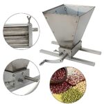 JooWing Grain Mill Brewing for Grain Malt Barley, Malt Mill for Homebrew Beer, Grain Crusher Grinder with 4L Hopper 2 Stainless Steel Bearing Rollers and Steel Metal Base Adjustable