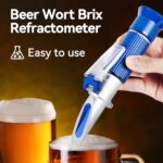 NEEBETEK Brix Refractometer with ATC,Wort Specific Gravity Hydrometer,Handheld Brix Meter for Beer Brewing and Wine Making Supplies Kit, Accurate and Easy-to-Use Brewing Equipment